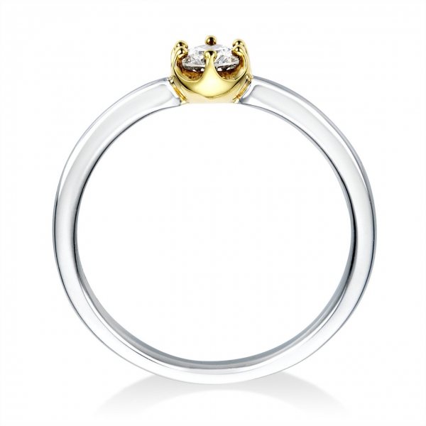 DR-100《オーバーエクセレント|Over Excellent》婚約指輪／ピンクゴールドの石座は優しさを感じるクラウンタイプのデザイン。かわいい婚約指輪です。