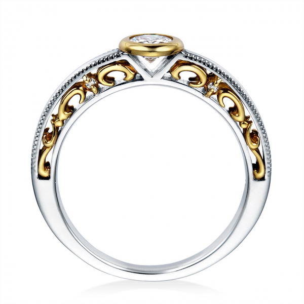 DR-98《オーバーエクセレント|Over Excellent》婚約指輪／側面にナチュラル＆ロマンチックな装飾を施した婚約指輪